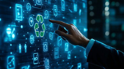 Extended Producer Responsibility (EPR) Concept, Digital Recycling Technology Sustainable Business Solutions and Eco Friendly Innovation