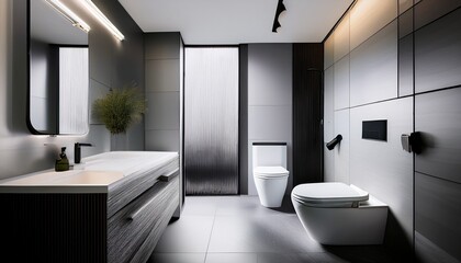 モノトーンのミニマルトイレ