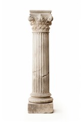 Fototapeta premium Roman pillar architecture column white background.