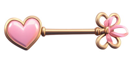 golden key with heart