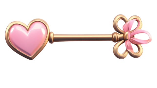 golden key with heart
