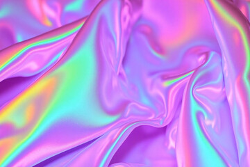Obraz premium close up of a shiny fabric with a rainbow colored background