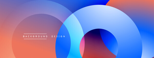 Abstract composition with layered circular elements, blending gradients and soft transitions, creating a sense of depth, motion, and visual harmony
