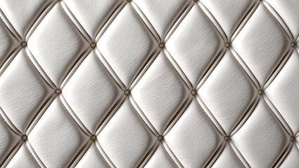 Background with white leather texture and diamond quilted pattern