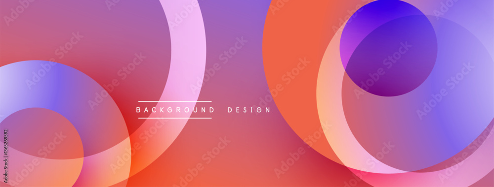 Poster Abstract composition with layered circular elements, blending gradients and soft transitions, creating a sense of depth, motion, and visual harmony