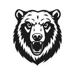 Bear logo. Strong and fierce bear head with bold lines, symbol of power, courage, and wilderness, perfect for branding and sports. Bear logo, vector bear, tribal bear, bear emblem, roaring bear