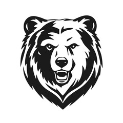 Bear logo. Strong and fierce bear head with bold lines, symbol of power, courage, and wilderness, perfect for branding and sports. Bear logo, vector bear, tribal bear, bear emblem, roaring bear