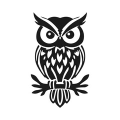 Owl logo. Sharp gaze, intricate details, symbol of wisdom, mystery, and intelligence, Owl logo, tribal owl, vector owl, owl emblem, owl design