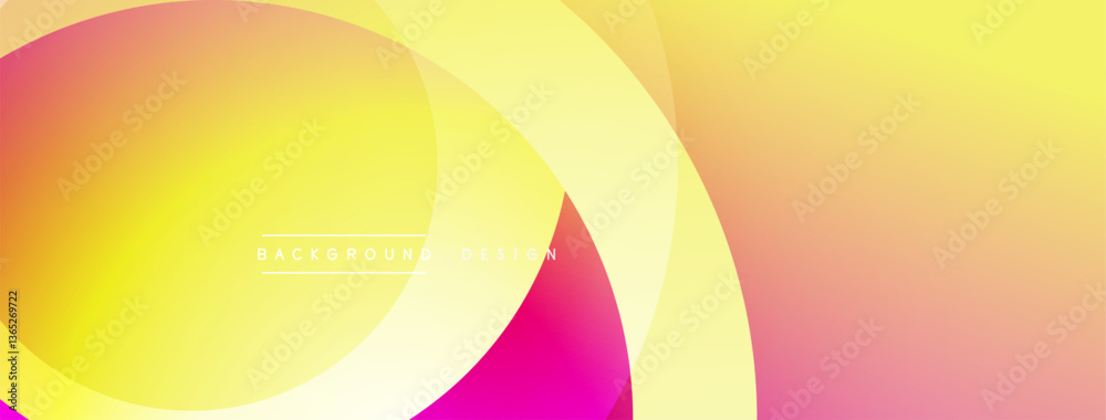 Poster Abstract composition with layered circular elements, blending gradients and soft transitions, creating a sense of depth, motion, and visual harmony