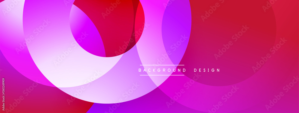 Poster Abstract composition with layered circular elements, blending gradients and soft transitions, creating a sense of depth, motion, and visual harmony