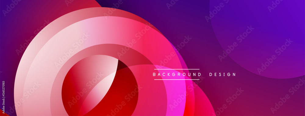 Poster Layered circular shapes in vivid colors form a gradient-rich abstract design with smooth transitions, depth effects, and a modern, futuristic aesthetic