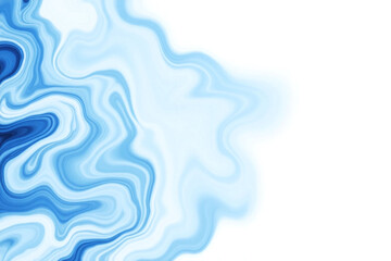 blue and white abstract painting on a white background