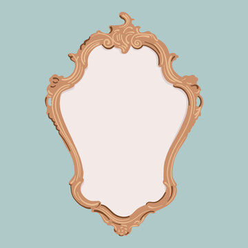 Vintage Ornate Frame With Turquoise Background Illustration