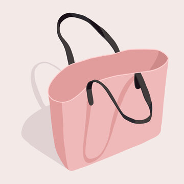 Chic Pink Shopping Tote Bag Illustration