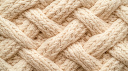 Beige Cable Knit Fabric Texture