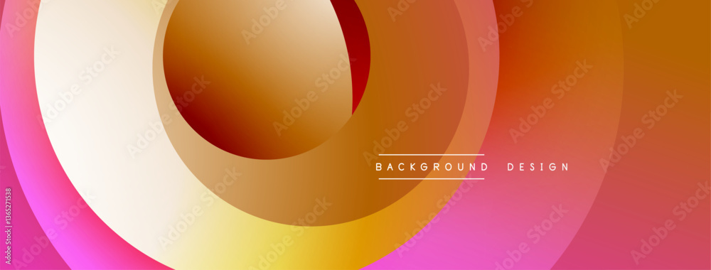 Poster Layered circular shapes in vivid colors form a gradient-rich abstract design with smooth transitions, depth effects, and a modern, futuristic aesthetic