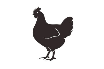 Fototapeta premium Chicken icon silhouette clip art poultry animal bird.