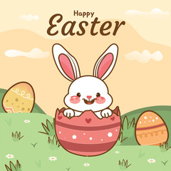 happy easter holiday rabbit cute 