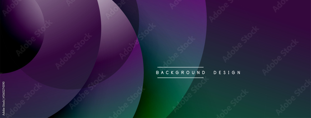 Poster Abstract composition with layered circular elements, blending gradients and soft transitions, creating a sense of depth, motion, and visual harmony