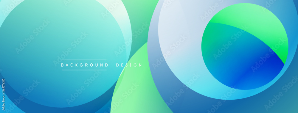 Aufkleber Abstract composition with layered circular elements, blending gradients and soft transitions, creating a sense of depth, motion, and visual harmony