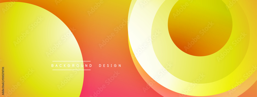 Poster Abstract composition with layered circular elements, blending gradients and soft transitions, creating a sense of depth, motion, and visual harmony