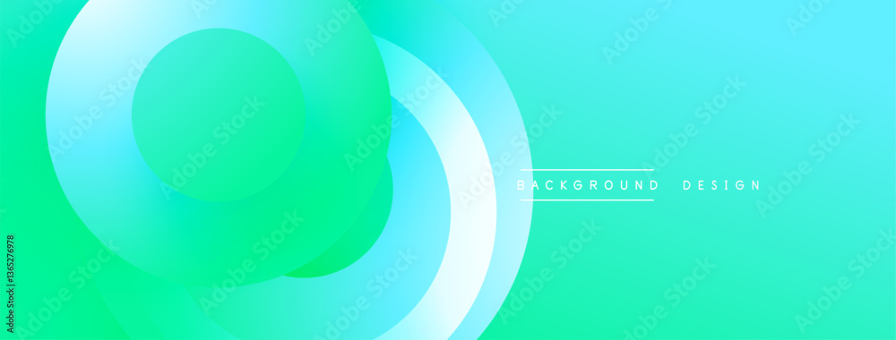 Poster Layered circular shapes in vivid colors form a gradient-rich abstract design with smooth transitions, depth effects, and a modern, futuristic aesthetic