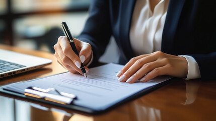 Legal Document on Clipboard Being Signed