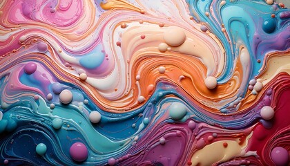 Obraz premium fluidos líquidos cremosos abstratos coloridos escorrendo e se misturando, textura