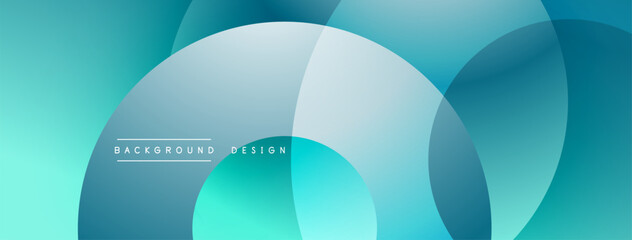 Fototapeta premium Abstract composition with layered circular elements, blending gradients and soft transitions, creating a sense of depth, motion, and visual harmony
