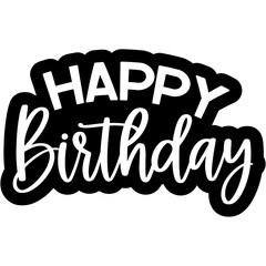 Happy birthday greeting hand drawing typography party graphic text element