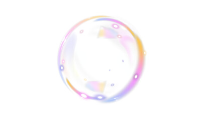 Realistic soap bubbles with rainbow reflection on transparent background. Delicate floating bubbles for beauty, hygiene, spa, and clean airy design. Vector illustration.Transparent PNG available.
