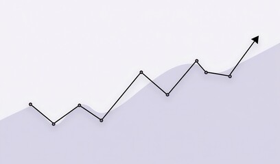 Abstract Upward Trending Graph Soft Light Minimalist Design. AI Generated