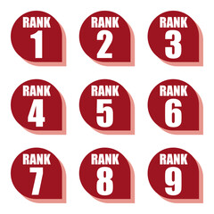 イラスト素材：数字アイコン１～９セット