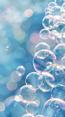 Colorful bubbles floating in a blurred background