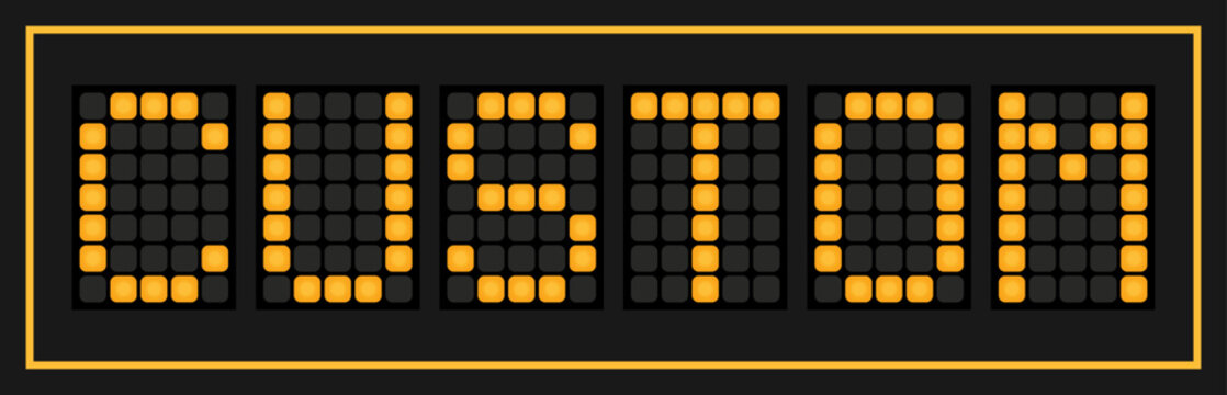 Orange color led banner in word custom on black background