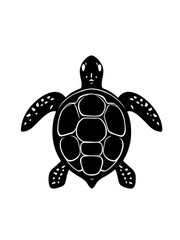 sea turtle illustration icon, black silhouette vector