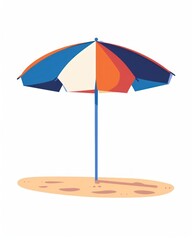 Obraz premium Front view colorful beach umbrella illustration architecture protection.