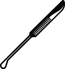 Blackhead Remover Tool Silhouette with Textured Surface on Transparent Background