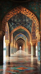 Obraz premium Architectural Perspective Depicting Beautiful Arches and Decorative Interior Design
