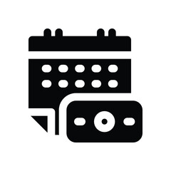 payment day glyph icon. Strong and solid vector icon for websites, mobile interfaces, presentations, and visual branding. High quality and easy to edit.