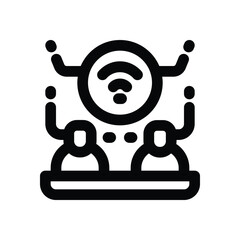 remote access line icon. Clean and minimalist vector icon for websites, mobile apps, presentations, and logos. Fully scalable and customizable for any project.