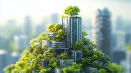 Obraz premium Eco-Cityscape: A Verdant Urban Oasis
