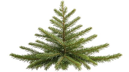 Obraz premium Green small pine tree on white background 