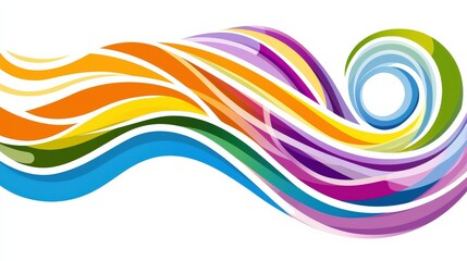 Fototapeta premium Dynamic Colorful Wave Artwork Abstract Design Digital Illustration Vibrant Environment Creative Perspective Visual Concept for Impact