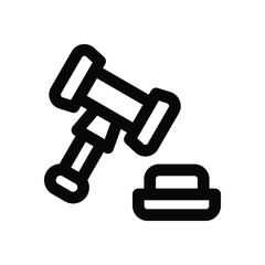 auction hammer line icon. Clean and minimalist vector icon for websites, mobile apps, presentations, and logos. Fully scalable and customizable for any project.