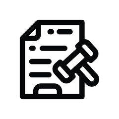 legal document line icon. Clean and minimalist vector icon for websites, mobile apps, presentations, and logos. Fully scalable and customizable for any project.