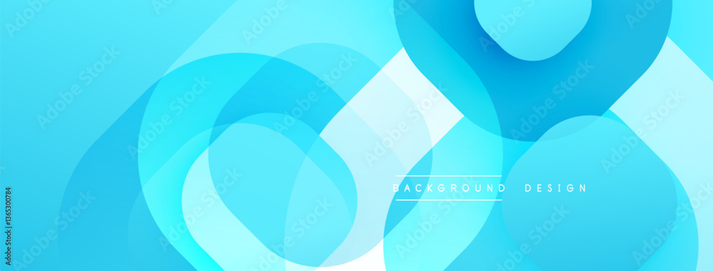 Aufkleber Circular abstract design with overlapping translucent circles and round shapes, blending gradients and smooth curves, creating depth, contrast, and a dynamic visual effect