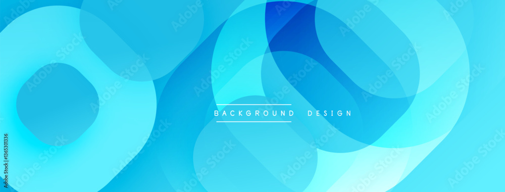 Aufkleber Circular abstract design with overlapping translucent circles and round shapes, blending gradients and smooth curves, creating depth, contrast, and a dynamic visual effect