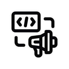 coding line icon. Clean and minimalist vector icon for websites, mobile apps, presentations, and logos. Fully scalable and customizable for any project.