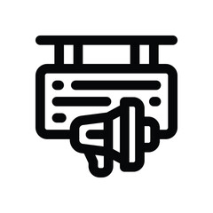 signboard line icon. Clean and minimalist vector icon for websites, mobile apps, presentations, and logos. Fully scalable and customizable for any project.